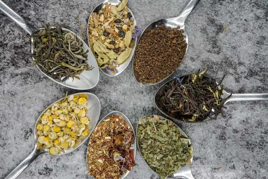 selection of herbal teas