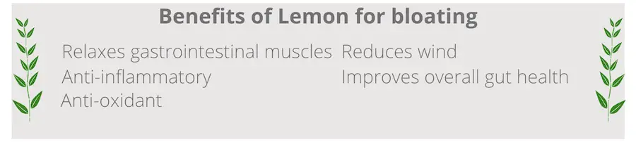 list of benefits of lemon for bloating