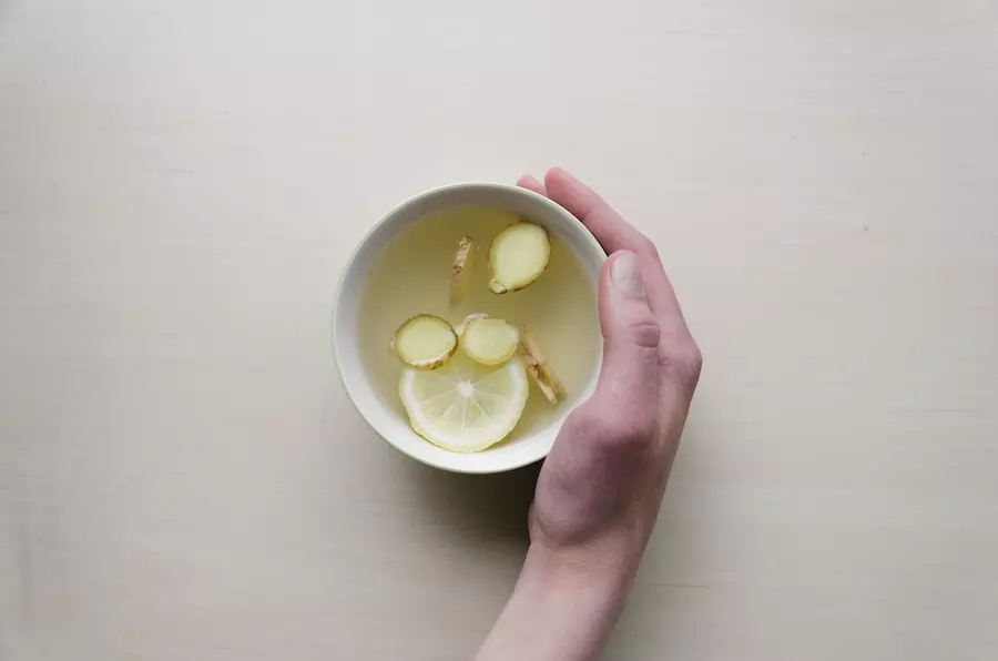 cup of ginger lemon and honey tea